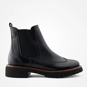 $550 PAUL GREEN WATSON GORE-TEX CHELSEA ZIP LEATHER BOOTIE BLACK 9.5 (TE18)